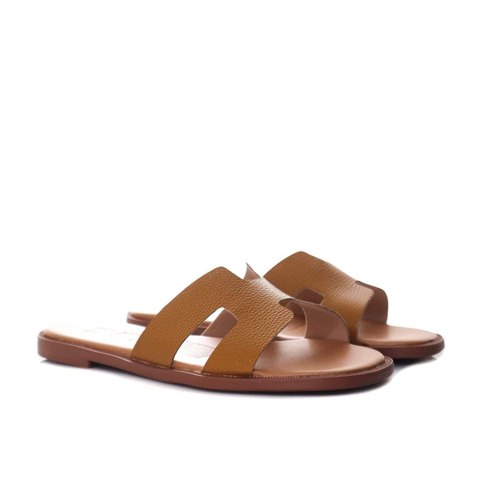Sandalia plana miel para mujer HERMES-Z19