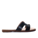 Sandalia plana negro para mujer HERMES-Z19