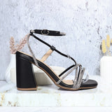 Sandalia tacon negro para mujer J116-Z471