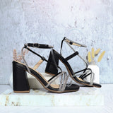 Sandalia tacon negro para mujer J116-Z471