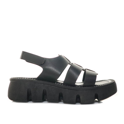 Sandalia plataforma baja negro para mujer JULIETA-Z610