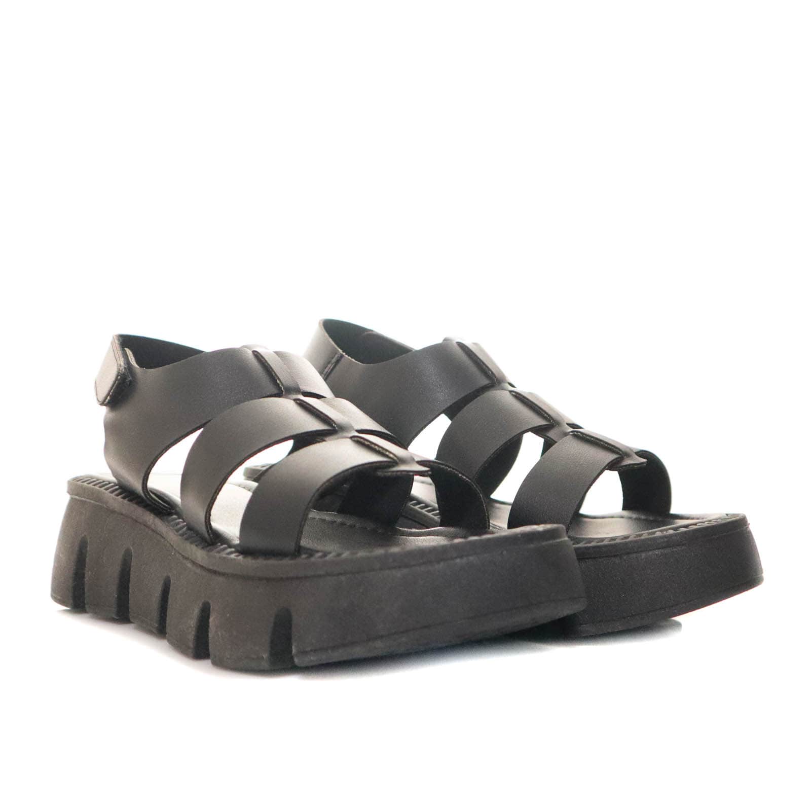 Sandalia plataforma baja negro para mujer JULIETA-Z610