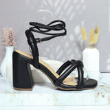 Sandalia tacon negro para mujer L46-Z686