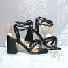 Sandalia tacon negro para mujer L46-Z686