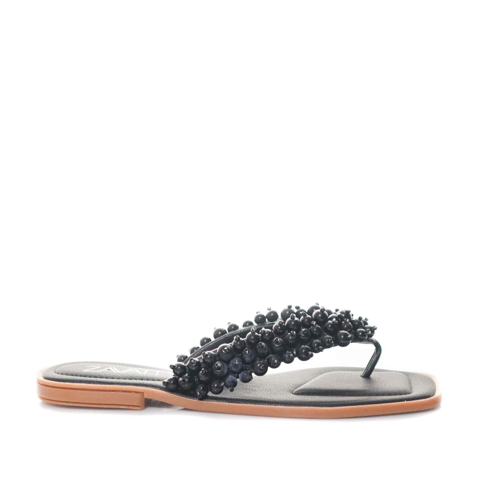 Sandalia plana negro para mujer M023-Z111