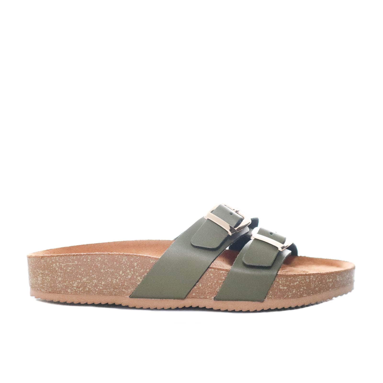 Sandalia plana verde oliva para mujer M11-Z620