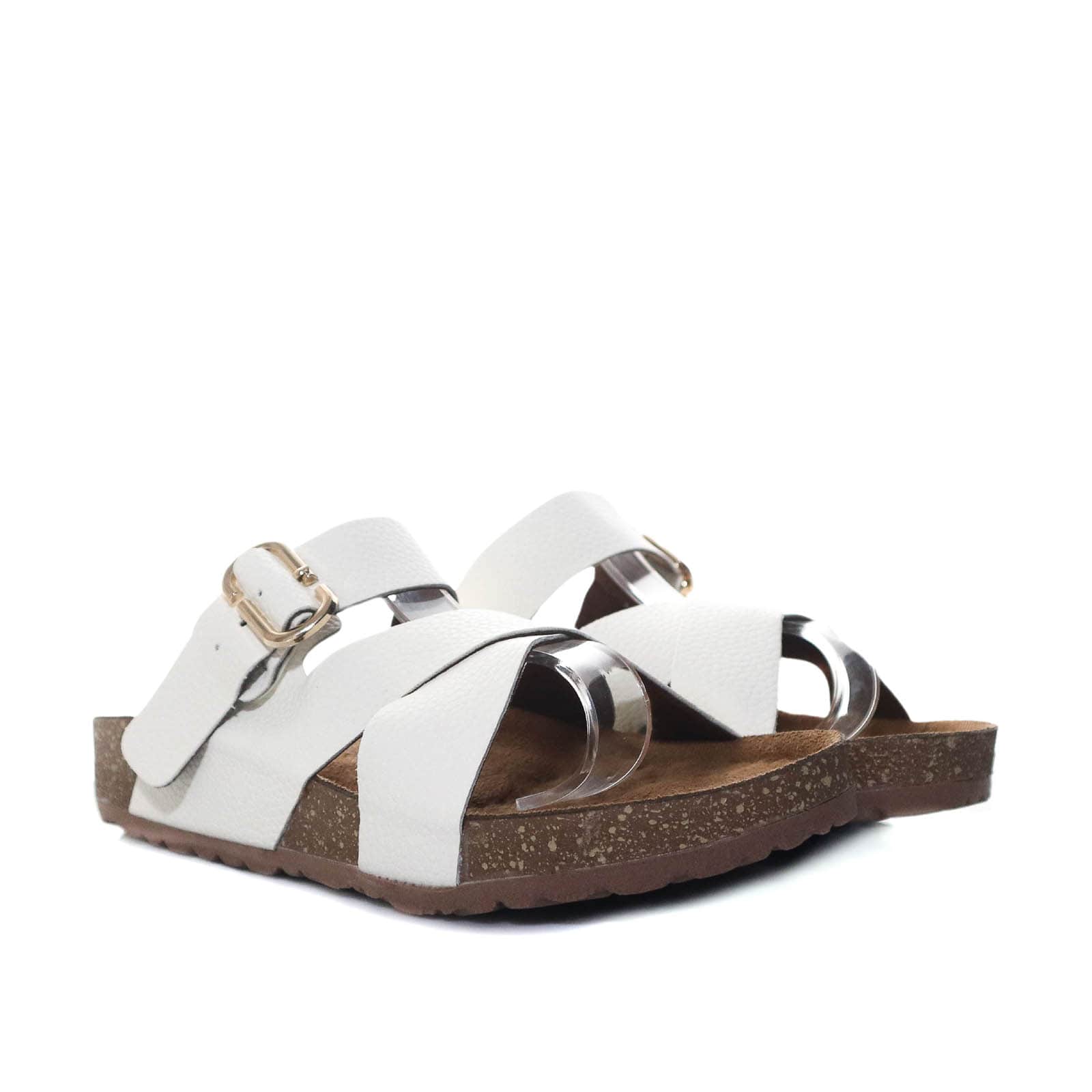 Sandalia plana talco para mujer M34-Z620