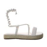 Sandalia plana talco para mujer M95-Z471