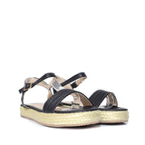 Sandalia plana negro para mujer M96-Z471