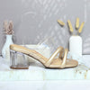 Sandalia tacon champaña para mujer N26-Z686