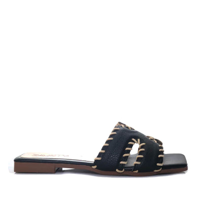 Sandalia plana negro para mujer P512-Z84