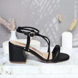 Sandalia tacon negro para mujer Q203-Z471