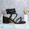 Sandalia tacon negro para mujer Q230-Z471