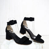 Sandalia 5 1/2 negro nobuck para mujer Q44-Z471