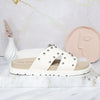Sandalia plana talco para mujer R002-Z111