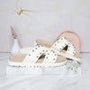 Sandalia plana talco para mujer R002-Z111