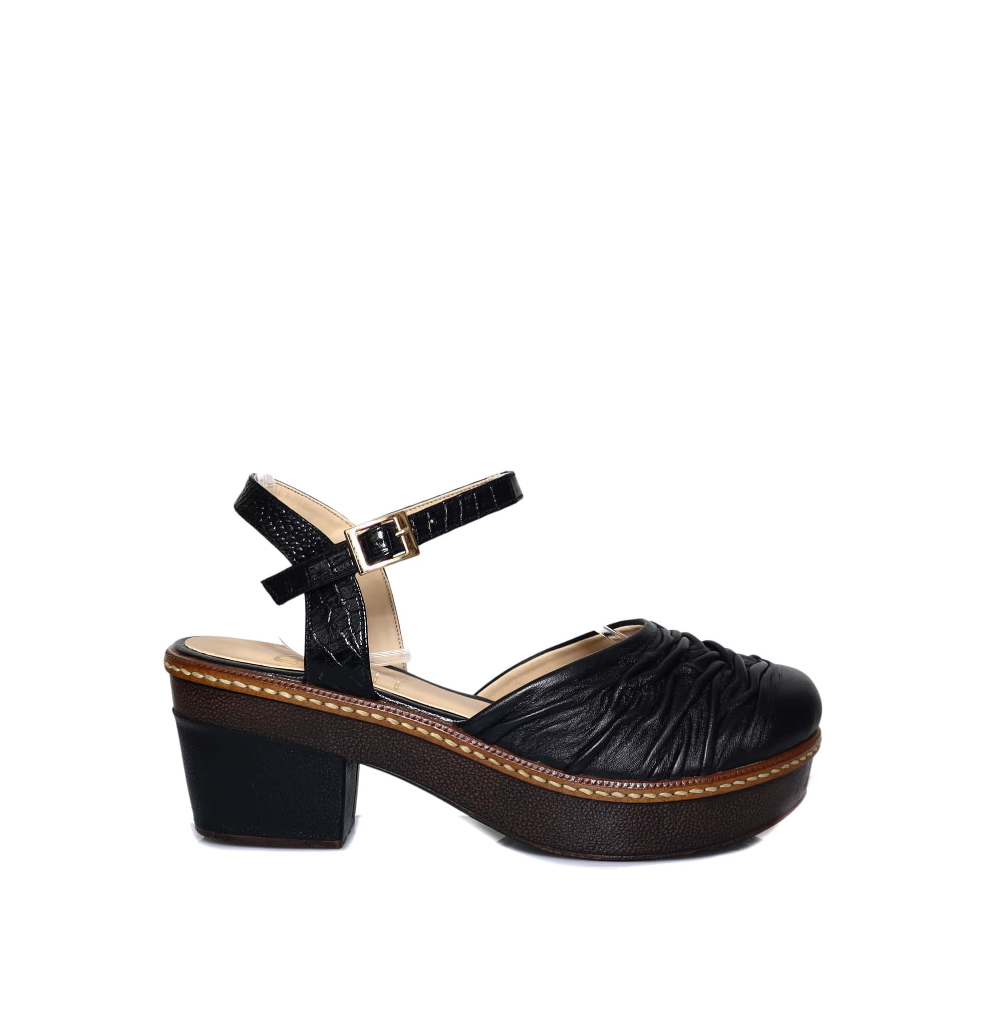 Sleidy negro cuero para mujer S126-Z06
