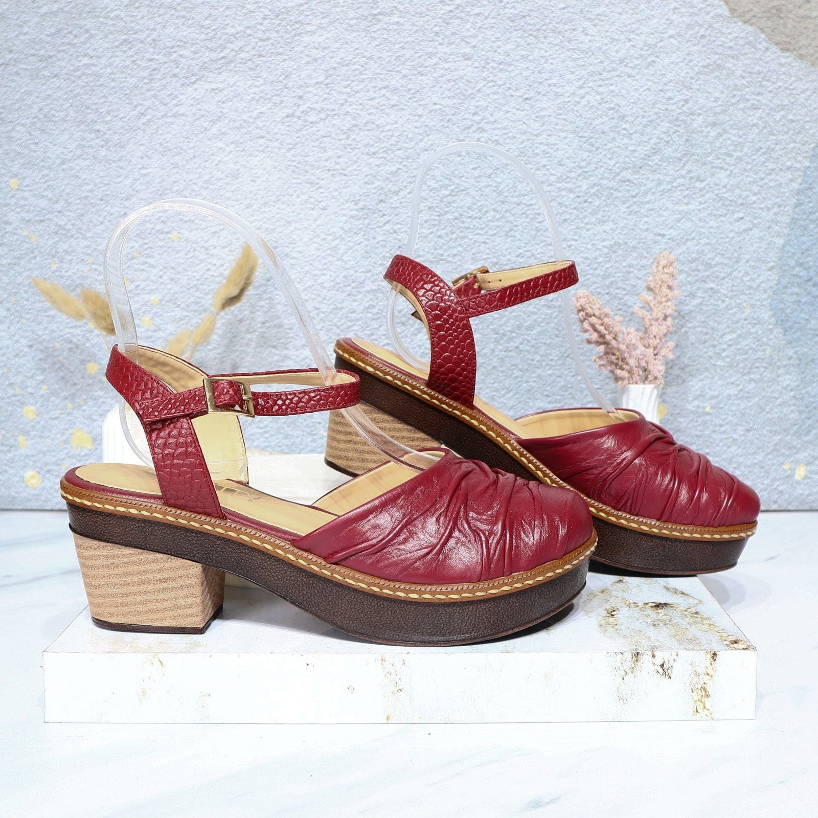 Sleidy rojo cuero para mujer S126-Z06