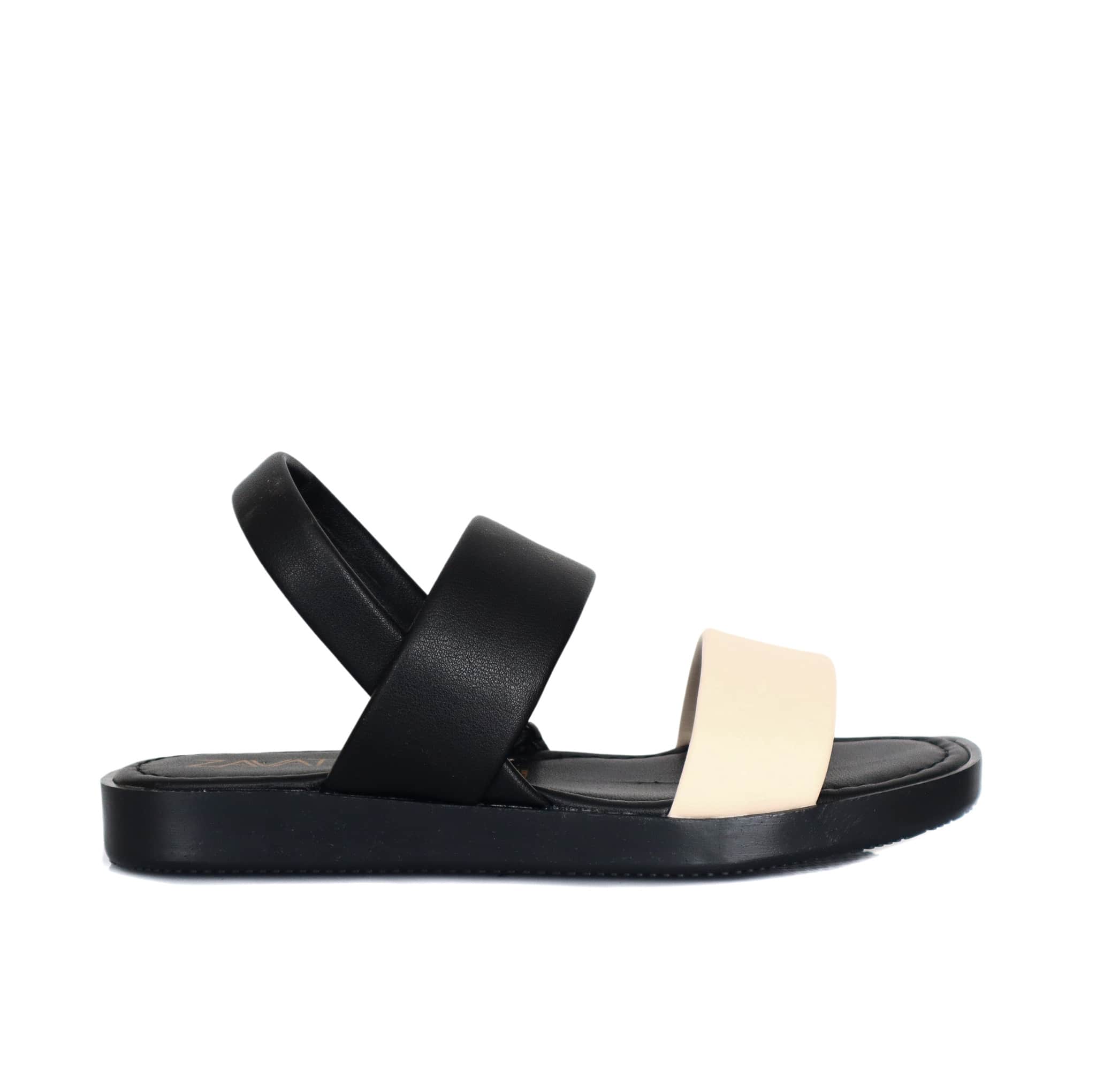 Sandalia plana negro combinado para mujer S619-Z438