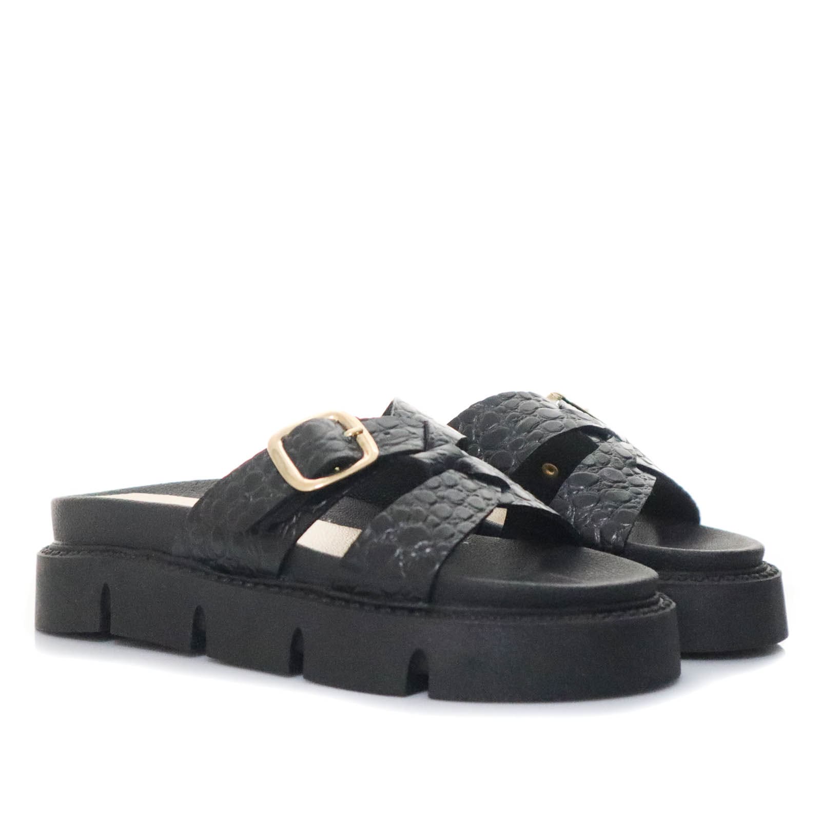 Plataforma baja negro para mujer T06-Z364