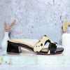 Sandalia plana negro vaca para mujer T102-Z446