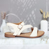 Sandalia plana talco cuero para mujer TL112-Z19