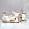 Sandalia plana talco cuero para mujer TL112-Z19