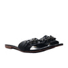 Sandalia plana negro para mujer V-H9-Z84