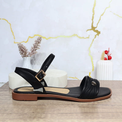 Sandalia plana negro para mujer V309-Z84