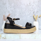 Sandalia plana negro para mujer V409-Z84