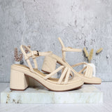 Sandalia plana talco para mujer V570-Z84
