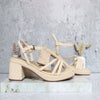 Sandalia plana talco para mujer V570-Z84