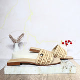 Sandalia plana arena para mujer V767-Z84