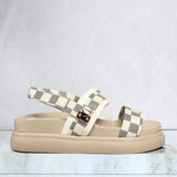 Sandalia canoa talco cuadros para mujer V933-Z84