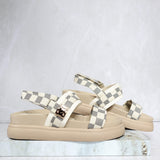 Sandalia canoa talco cuadros para mujer V933-Z84