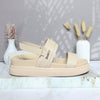 Sandalia plana taupe para mujer V933-Z84