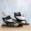 Sandalia plana negro charol para mujer TP608-Z725