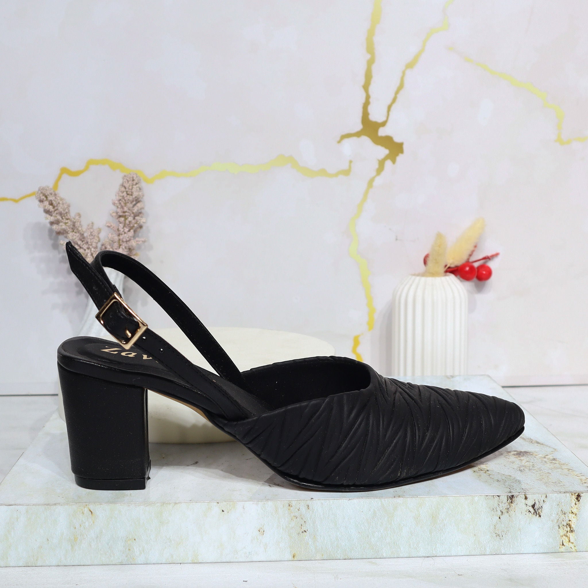 Sandalia plana negro para mujer 1041-Z509