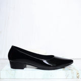 Baleta tacon negro charol para mujer 2300-Z506