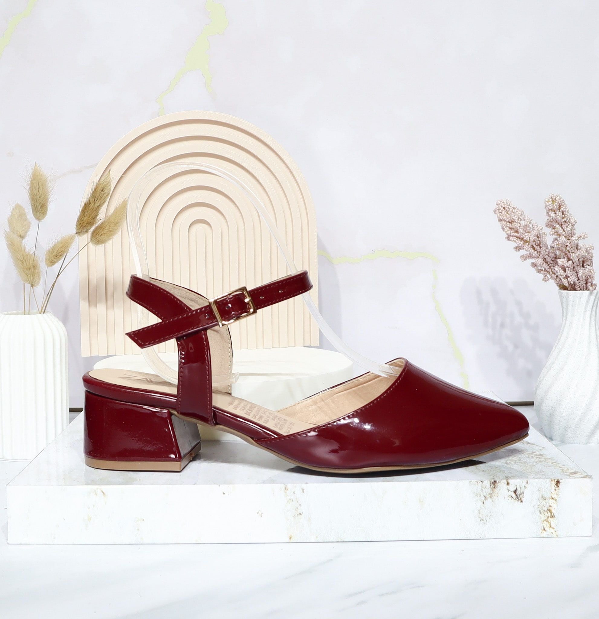 Tacon vino tinto charol para mujer 33006-Z148
