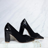 Tacon negro charol x nobuck para mujer 5052-Z148