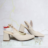 Tacon beige gravado para mujer 52585-Z132