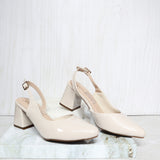 Tacon 5 1/2 beige charol para mujer 526114-Z132
