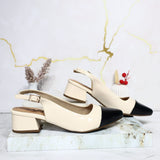 Baleta beige charol x negro charol para mujer AS294-Z610