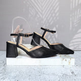 Tacon negro cuero para mujer C01-Z522
