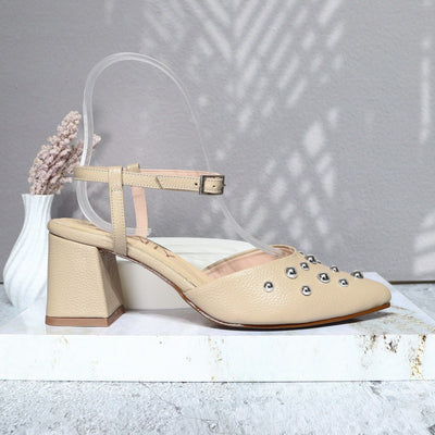 Tacon taupe cuero para mujer C01-1-Z522