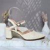 Tacon oro cuero para mujer C05-Z522