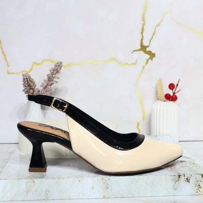 Sandalia tacon beige charol para mujer R0299-Z610