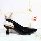 Sandalia tacon negro charol para mujer R0299-Z610