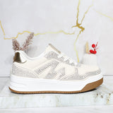 Tenis beige x dorado para mujer 005-Z761